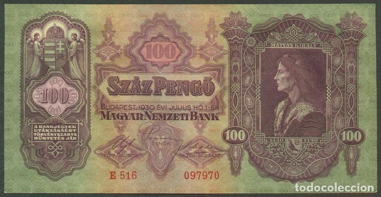 International Banknotes: HUNGRIA. 100 pengo 1930. Pick 98.