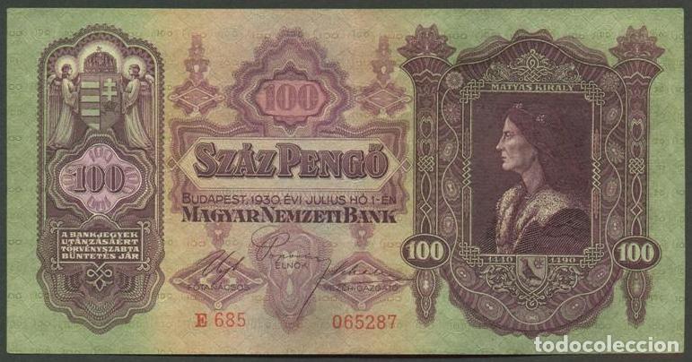 International Banknotes: HUNGRIA. 100 pengo 1930. Pick 98.