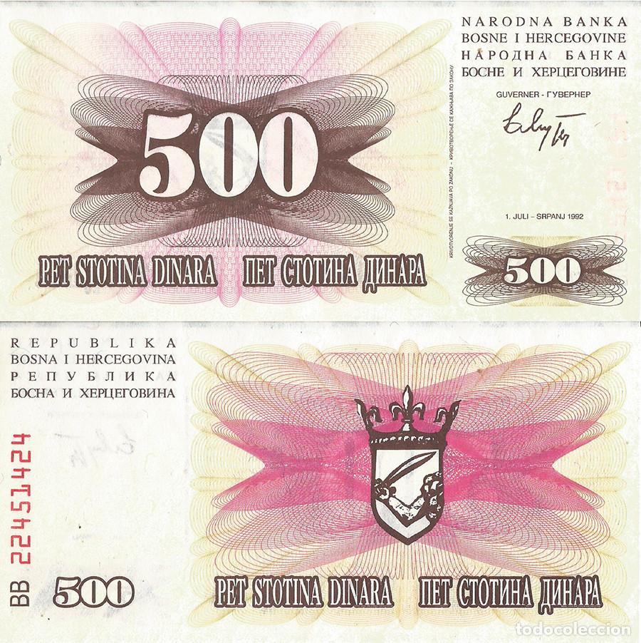 Billetes extranjeros: BILLETE BOSNIA HERZEGOVINA - 500 DINARA - 1992 - NO CIRCULADO
