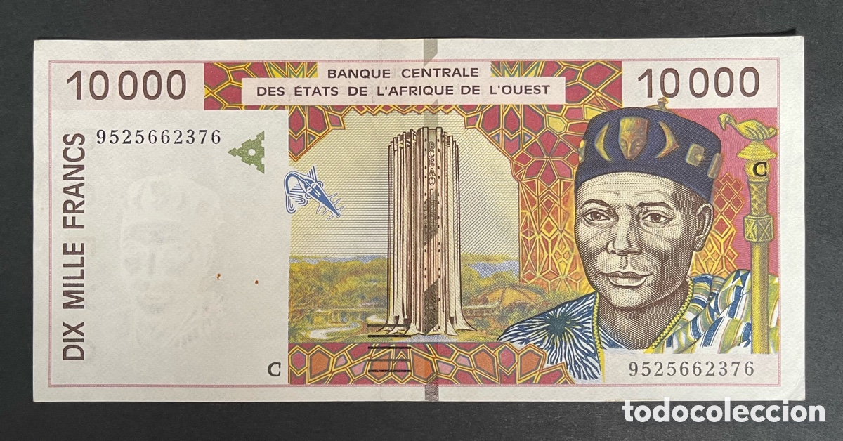 Billetes extranjeros: CMC AFRICA DEL OESTE- BURKINA FASO (WEST AFRICAN STATES) 10000 FRANCOS 1995 PICK 314C-C EBC