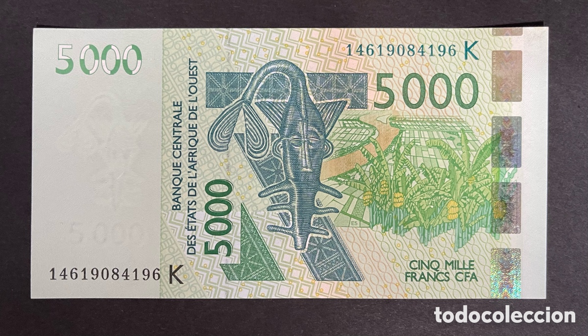 Billetes extranjeros: CMC AFRICA DEL OESTE- SENEGAL (WEST AFRICAN STATES) 5000 FRANCOS 2003 PICK 717K-A SC