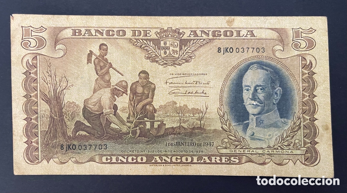 Billetes extranjeros: CMC ANGOLA 5 ANGOLARES 1947 PICK 77 BC