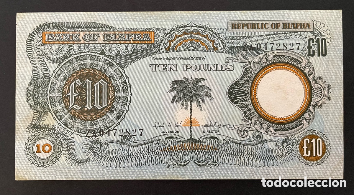 Billetes extranjeros: CMC BIAFRA 10 LIBRAS 1968 PICK 7-A SC-