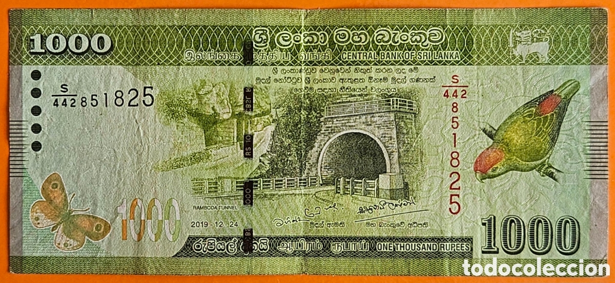 Billetes extranjeros: SRI LANKA, 1000 RUPIAS, 2019.