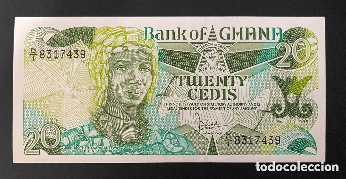 Billetes extranjeros: CMC GHANA 20 CEDIS 1986 PICK 24 SC