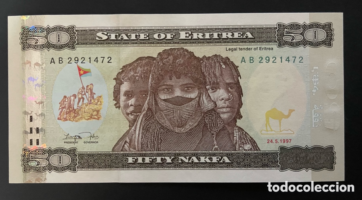 Billetes extranjeros: CMC ERITREA 50 NAFKA 1996 PICK 5 SC