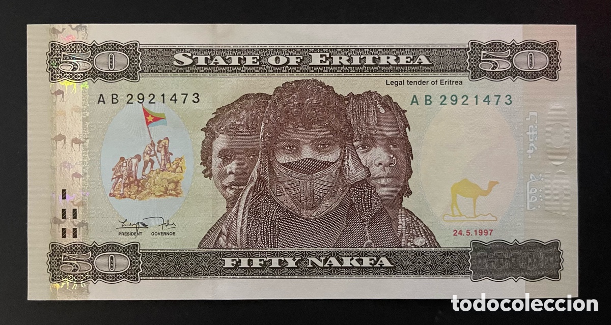Billetes extranjeros: CMC ERITREA 50 NAFKA 1996 PICK 5 SC