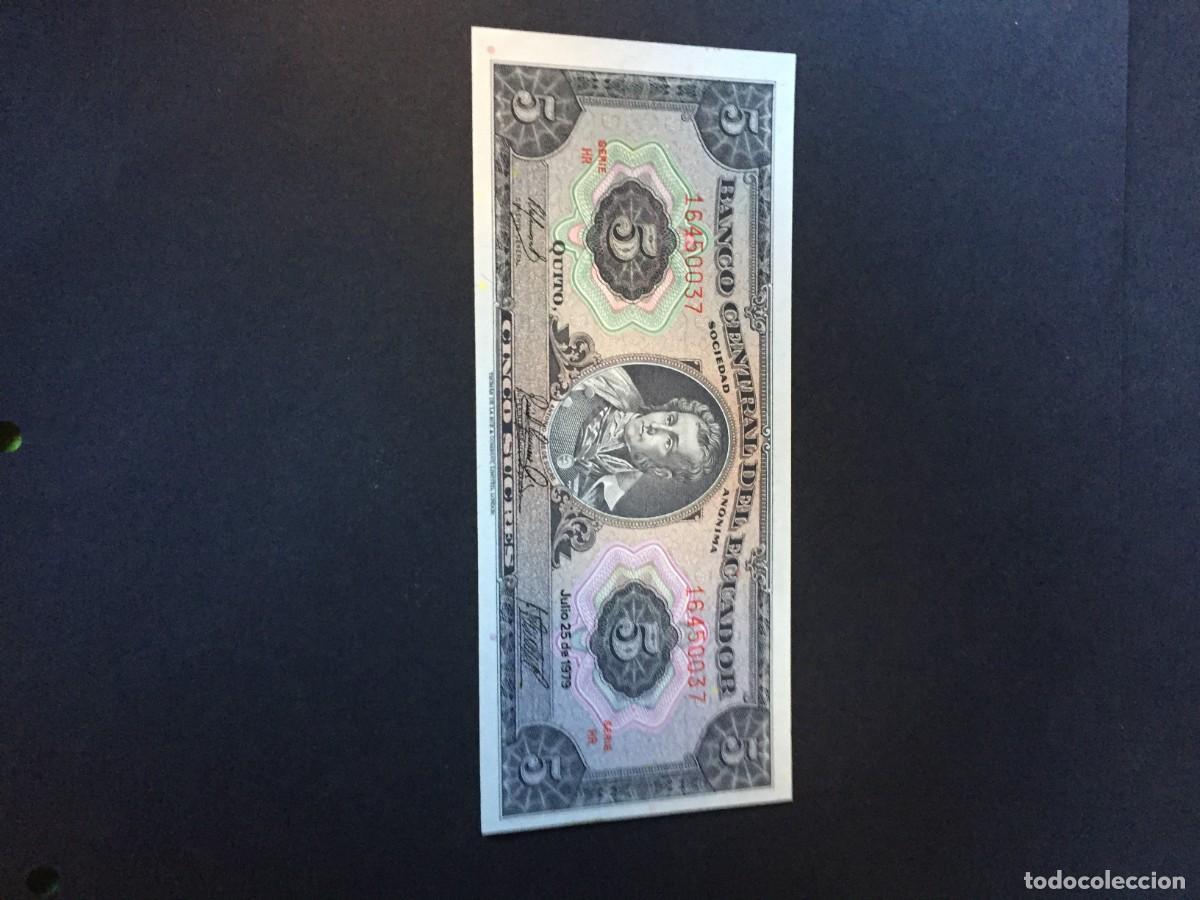 Billetes extranjeros: PRECIOSO BILLETE DE 5 SUCRES ECUADOR A&Ntilde;O 1979 EL DE LAS FOTOS VER TODOS MIS LOTES DE BILLETES