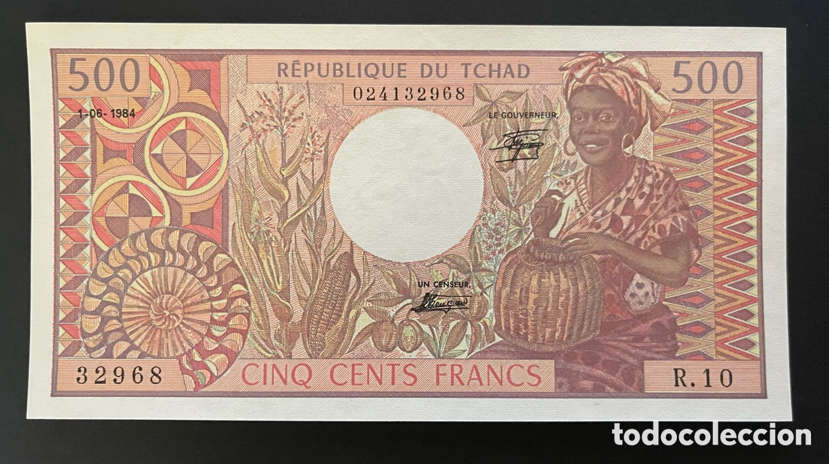 Billetes extranjeros: CMC CHAD 500 FRANCOS 1984 PICK 6 SC