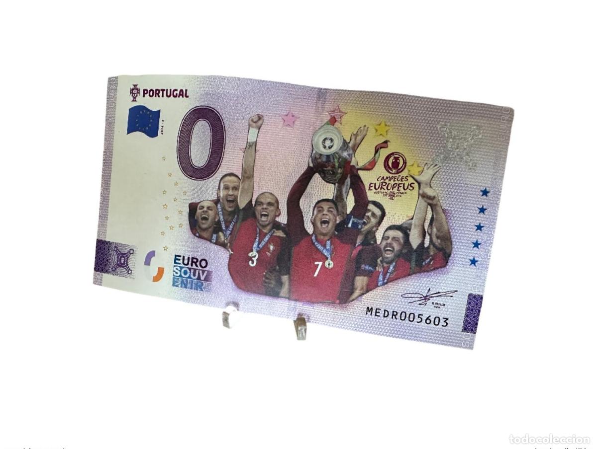 Billetes extranjeros: Billete tur&iacute;stico de recuerdo 2024 Portugal FPF - Color Euro 2016