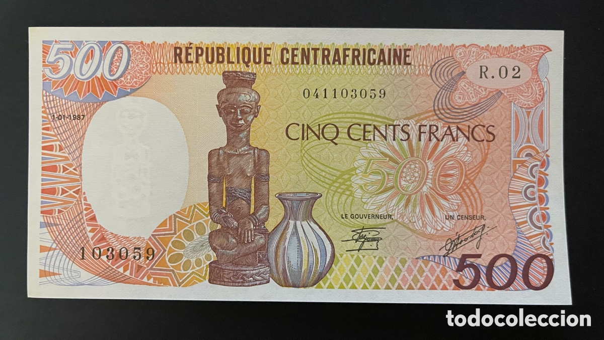 Billetes extranjeros: CMC REPUBLICA CENTROAFRICANA (REPUBLIQUE CENTROAFRICAINE) 500 FRANCOS 1987 PICK 14-C SC