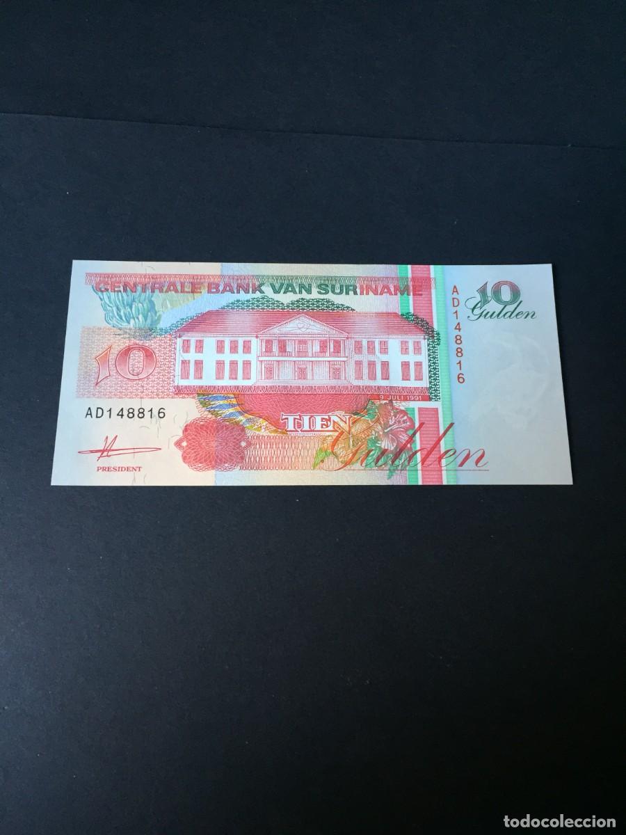 Billetes extranjeros: PRECIOSO BILLETE DE 10 GULDEN SURINAM EL DE LAS FOTOS VER TODOS MIS LOTES DE BILLETES