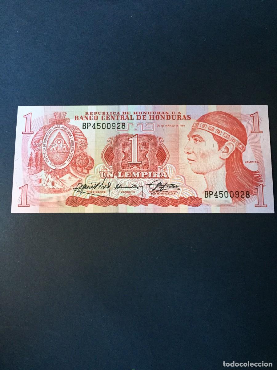Billetes extranjeros: PRECIOSO BILLETE DE 1 LEMPIRA HONDURAS A&Ntilde;O 1989 EL DE LAS FOTOS VER TODOS MIS LOTES DE BILLETES