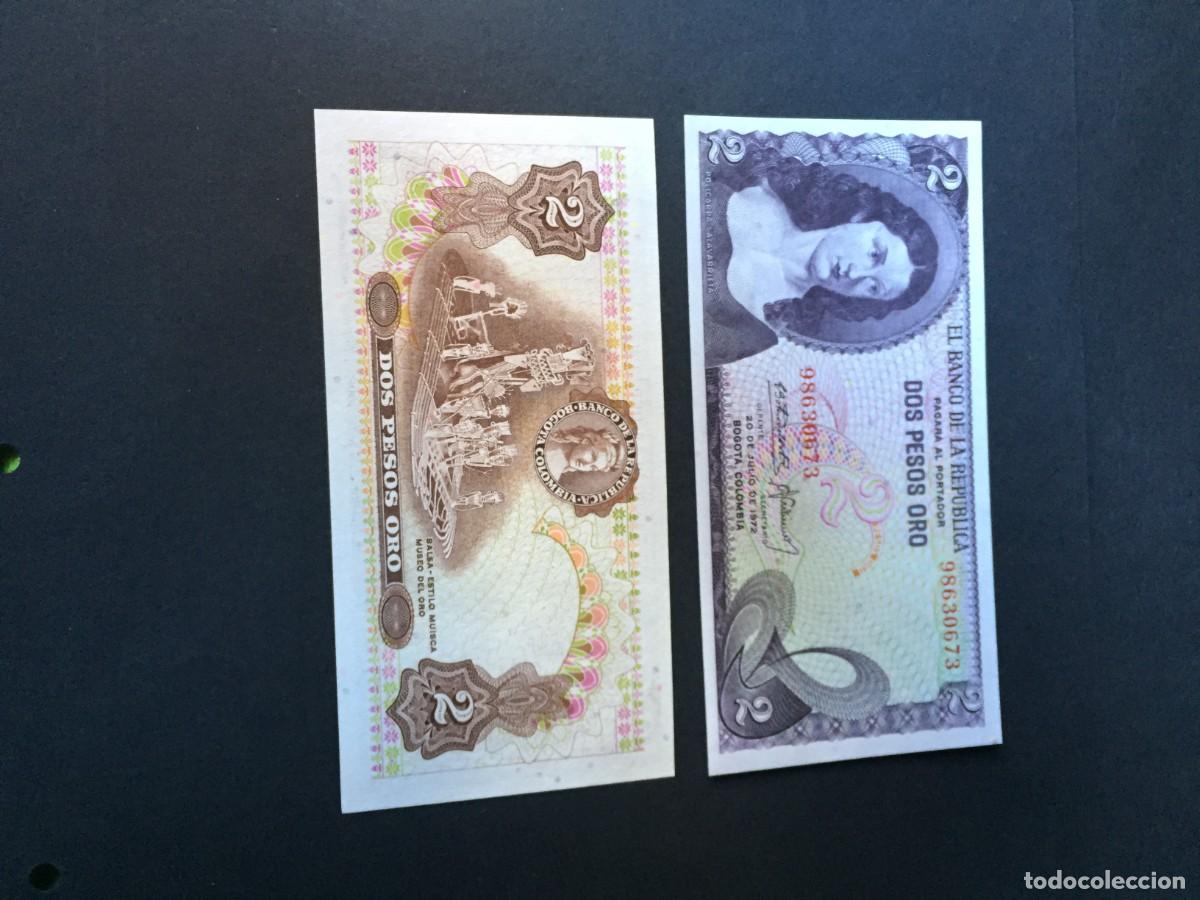 Billetes extranjeros: PRECIOSO BILLETE DE 2 PESOS ORO COLOMBIA A&Ntilde;O 1972 EL DE LAS FOTOS VER TODOS MIS LOTES DE BILLETES