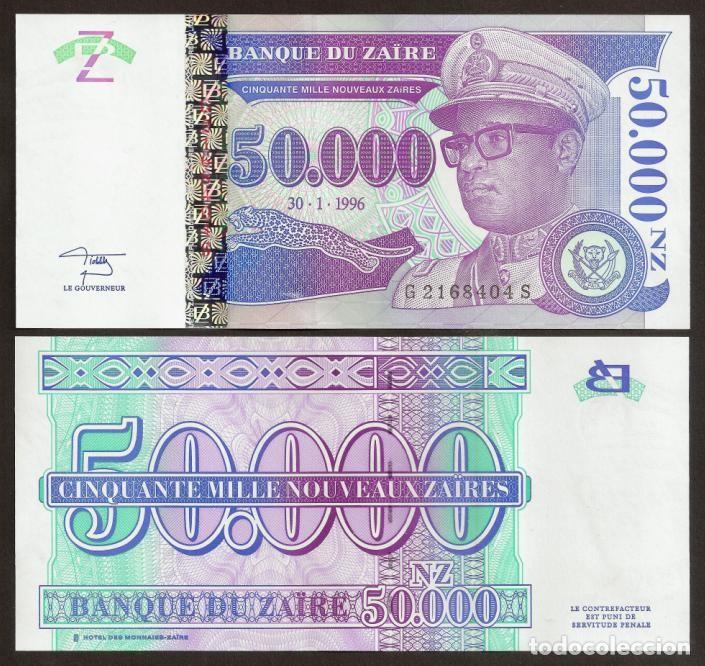 Billetes extranjeros: ZAIRE. 50000 zaires 30.1.1995. HdMZ. Pick 70. S/C.