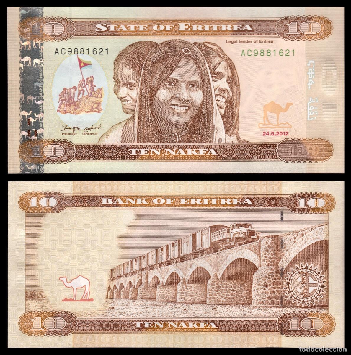 Billetes extranjeros: Eritrea 10 Nakfa 24-5-2012 Pick 11 SC