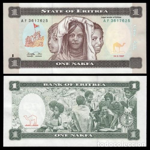 Billetes extranjeros: Eritrea 1 Nakfa 24-5-1997 Pick 1 SC