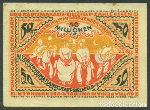 International Banknotes: ALEMANIA. Bielefeld. 50 millionen (50000000) mark 1922.