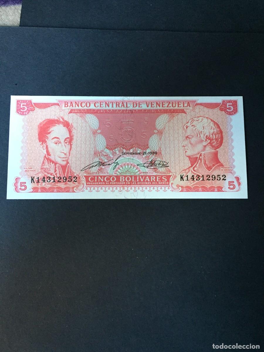 Billetes extranjeros: PRECIOSO BILLETE DE 5 BOL&Iacute;VARES VENEZUELA A&Ntilde;O 1989 EL DE LAS FOTOS VER TODOS MIS LOTES DE BILLETES