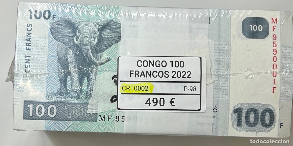 Billetes extranjeros: CRT0002 TACO 1000 BILLETES CONGO 100 FRANCOS 2022 P-98