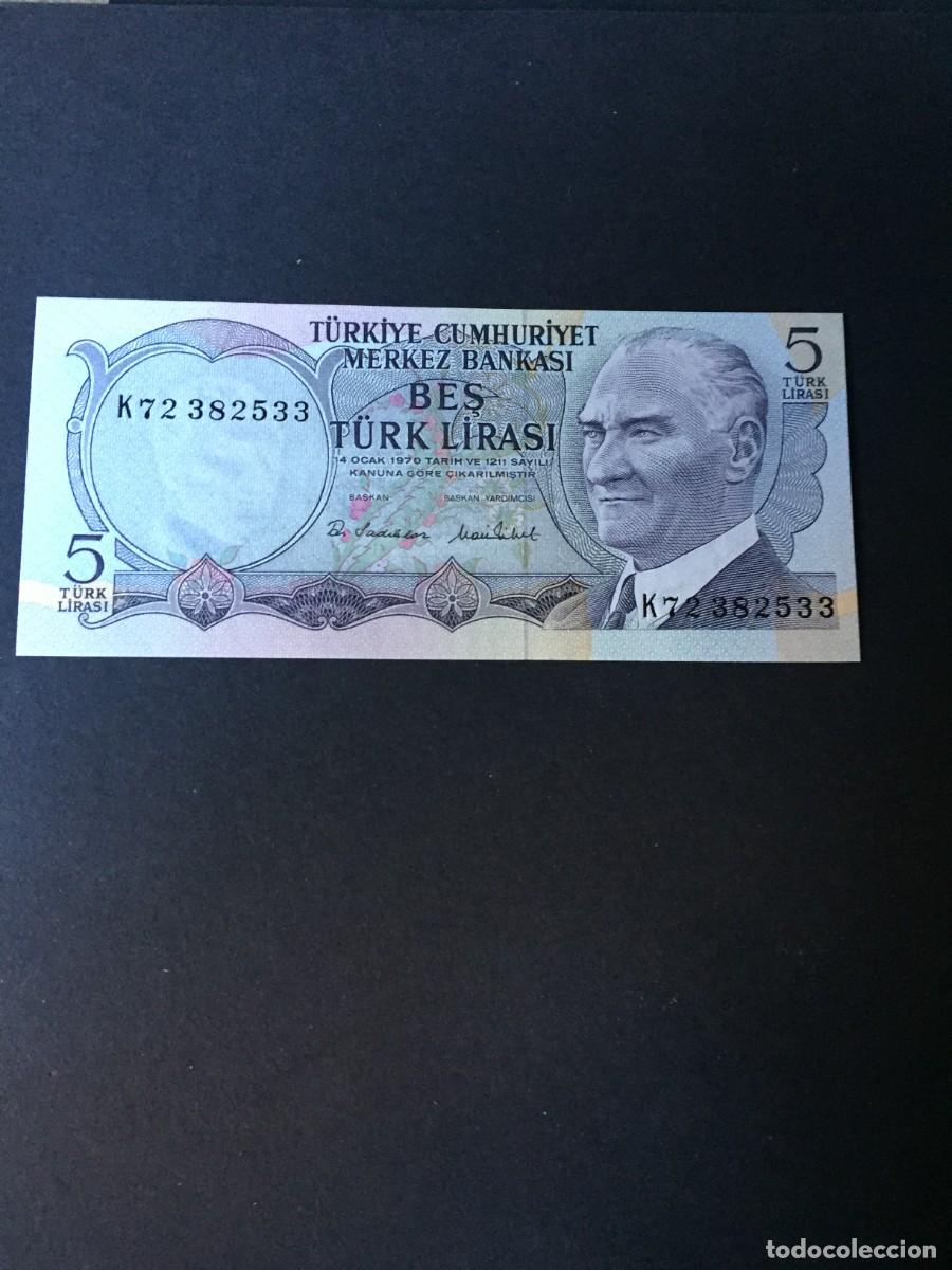 Billetes extranjeros: BILLETE DE 5 LIRAS TURQU&Iacute;A EL DE LAS FOTOS VER TODOS MIS LOTES DE BILLETES
