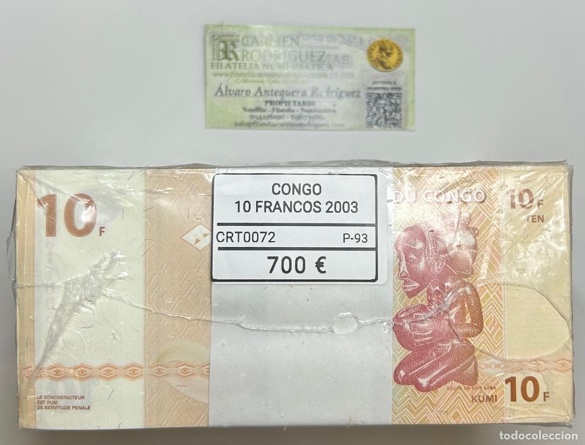 Billetes extranjeros: CRT0072 TACO 1000 BILLETES CONGO 10 FRANCOS 2003 P-93