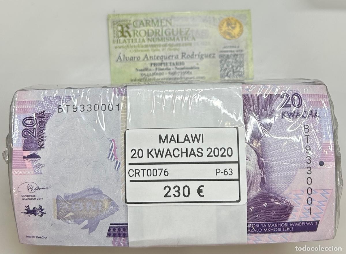 Billetes extranjeros: CRT0076 TACO 1000 BILLETES MALAWI 20 KWACHAS 2020 P-63