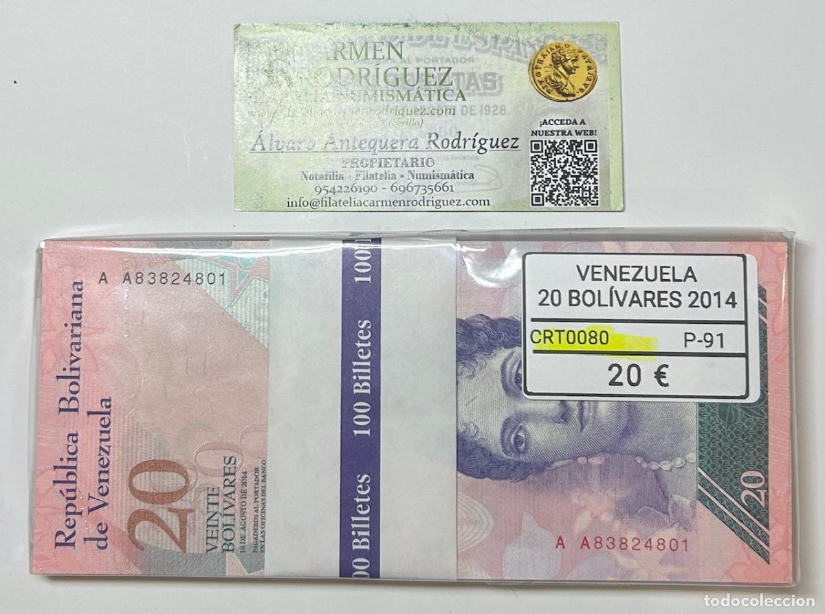 Billetes extranjeros: CRT0080 TACO 100 BILLETES VENEZUELA 20 BOLIVARES 2014 P-91