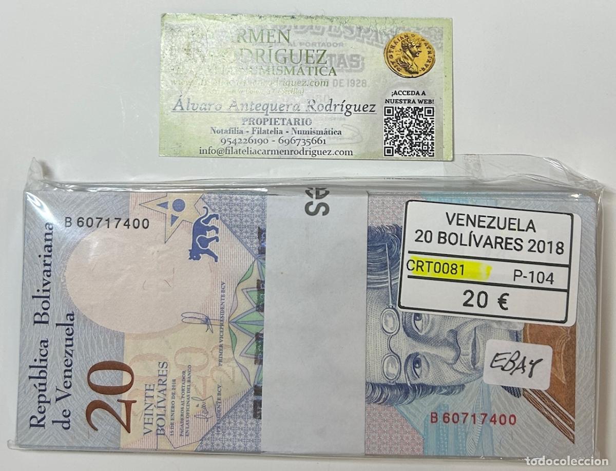 Billetes extranjeros: CRT0081 TACO 100 BILLETES VENEZUELA 20 BOLIVARES 2018 P-104
