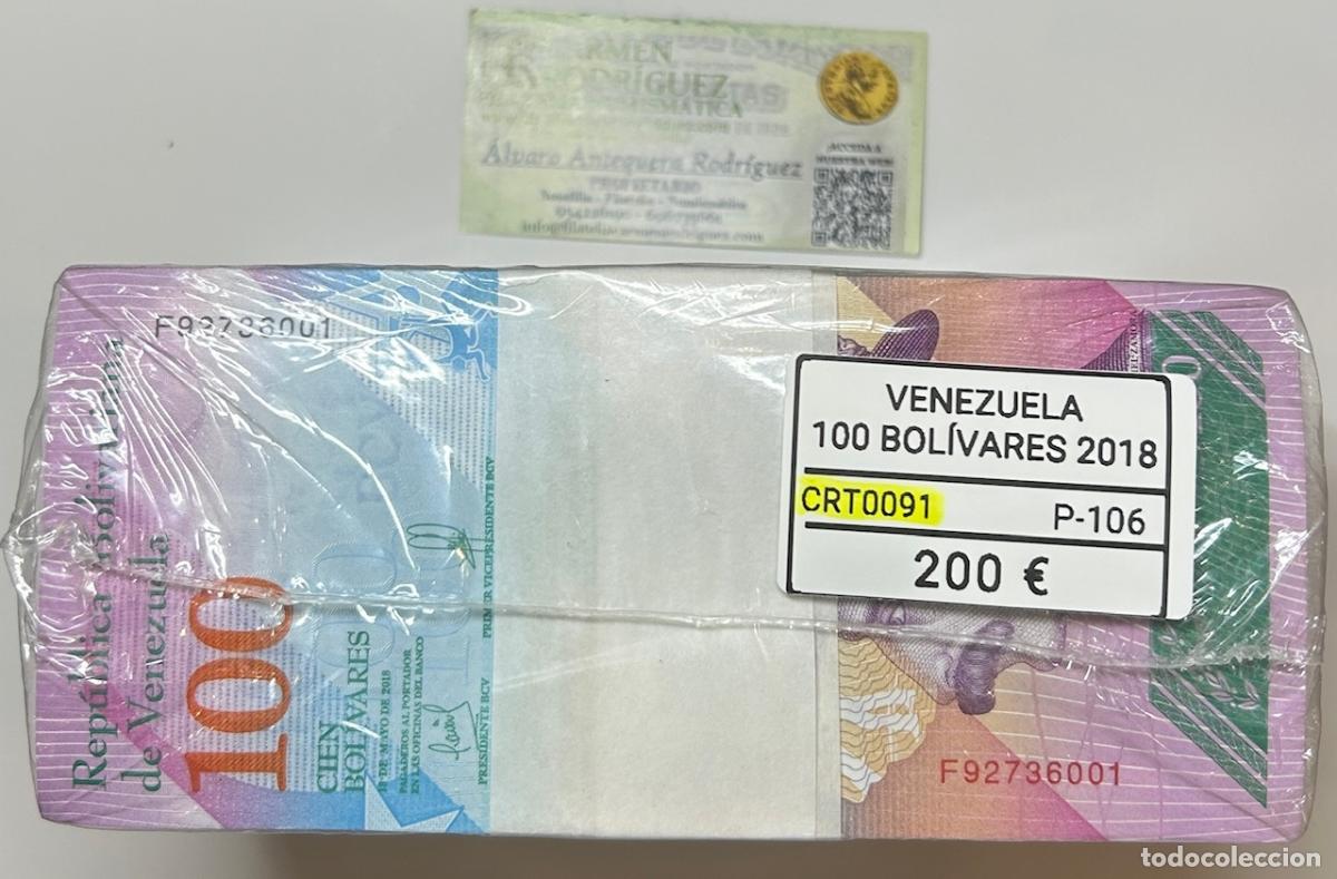 Billetes extranjeros: CRT0091 TACO 1000 BILLETES VENEZUELA 100 BOLIVARES 2018 P-106