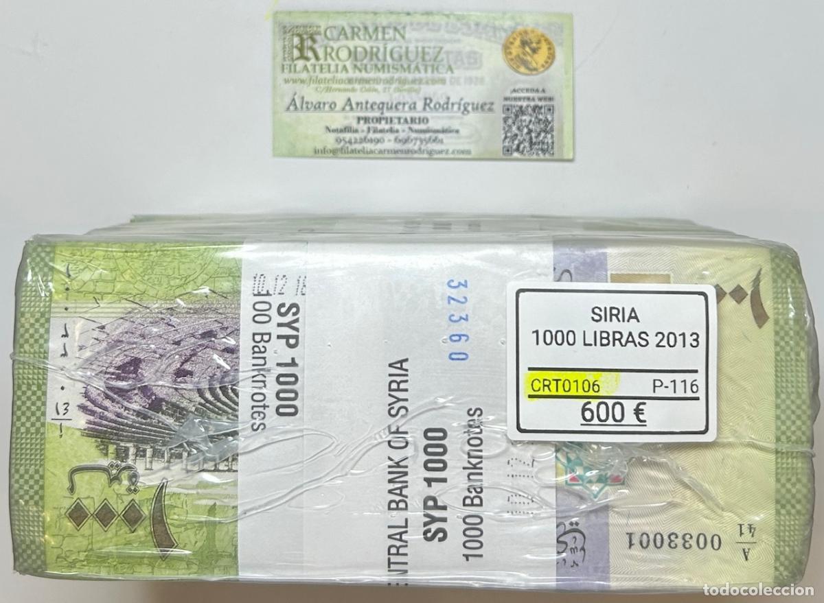 Billetes extranjeros: CRT0106 TACO 1000 BILLETES SIRIA 1000 LIBRAS SIRIAS 2013 P-116