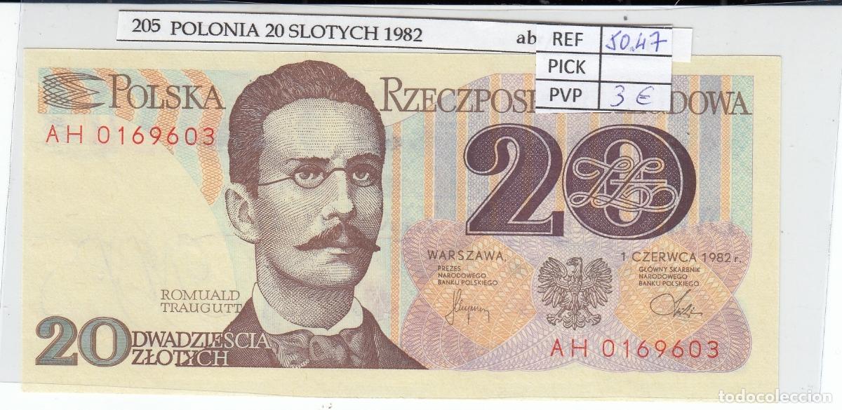 Billetes extranjeros: CRJ0205 BILLETE POLONIA 20 SLOTYCH 1982 P-149a2