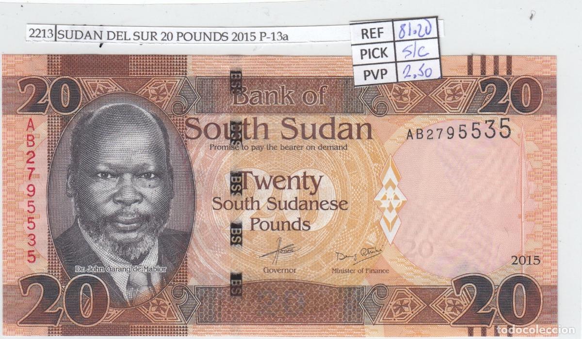 Billetes extranjeros: CRJ2213 BILLETE SUDAN DEL SUR 20 POUNDS 2015 P-13a SIN CIRCULAR