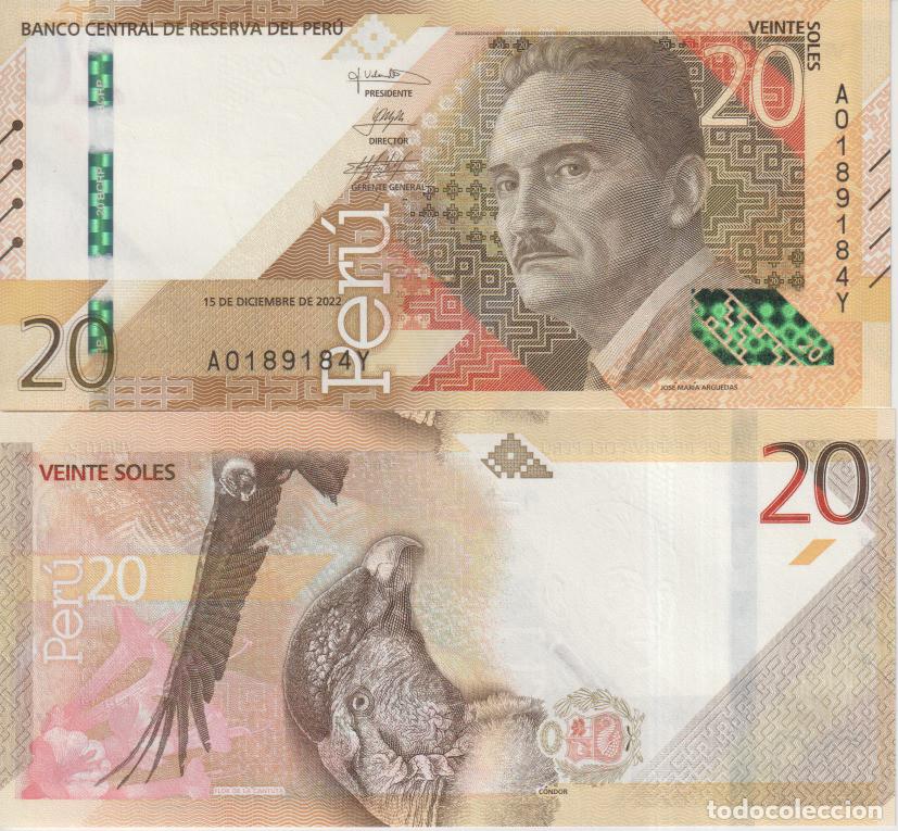 Billetes extranjeros: Peru 20 soles del 2022 Pick W 197 b SC/UNC