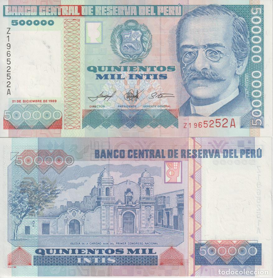 Billetes extranjeros: Peru 500000 intis del 1989 Pick 147 SC/UNC