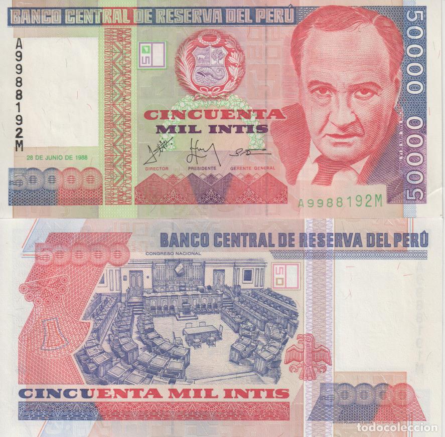 Billetes extranjeros: Peru 50000 intis del 1988 Pick 142 SC/UNC
