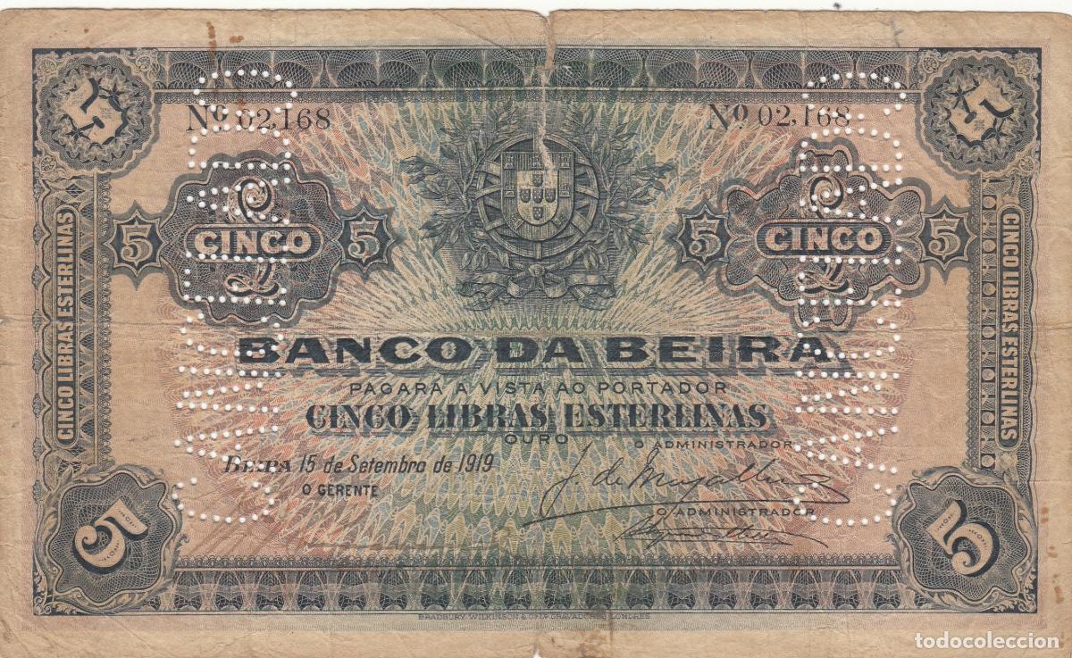 Billetes extranjeros: CRBX0122 BILLETE MOZAMBIQUE 5 LIBRAS 1919 MC