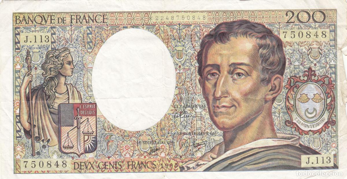 Billetes extranjeros: CRBX0158 BILLETE FRANCIA 200 FRANCOS 1990 MBC