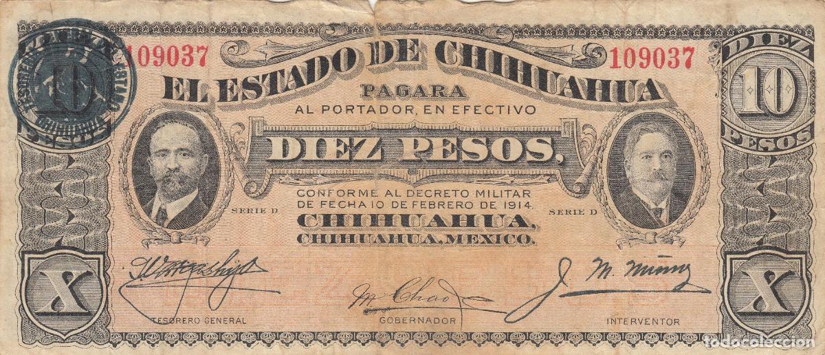 Billetes extranjeros: CRBX0249 BILLETE MEXICO 10 PESOS 1914 BC