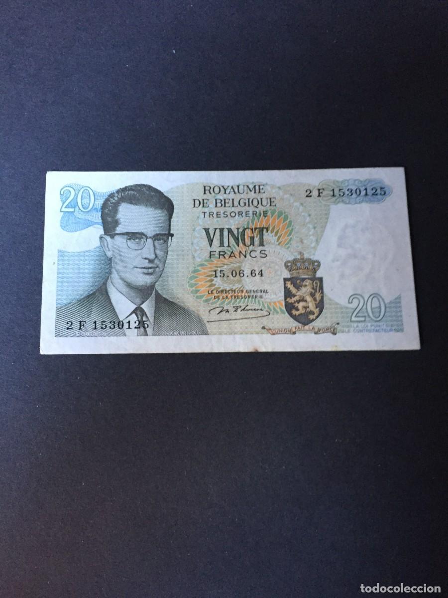 Billetes extranjeros: BILLETE DE 20 FRANCOS EBC B&Eacute;LGICA A&Ntilde;O 1964 EL DE LAS FOTOS VER TODOS MIS LOTES DE BILLETES