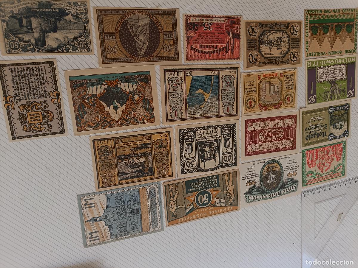 Billetes extranjeros: Alemania. 18 notgeld, billetes locales