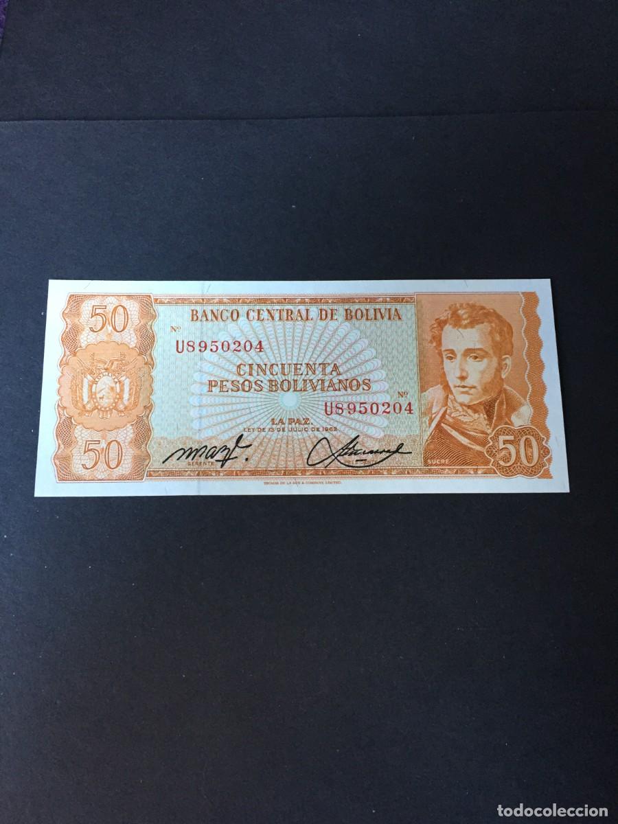 Billetes extranjeros: BILLETE DE 50 PESOS BOLIVIANOS BOLIVIA A&Ntilde;O 1962 EL DE LAS FOTOS VER TODOS MIS LOTES DE BILLETES