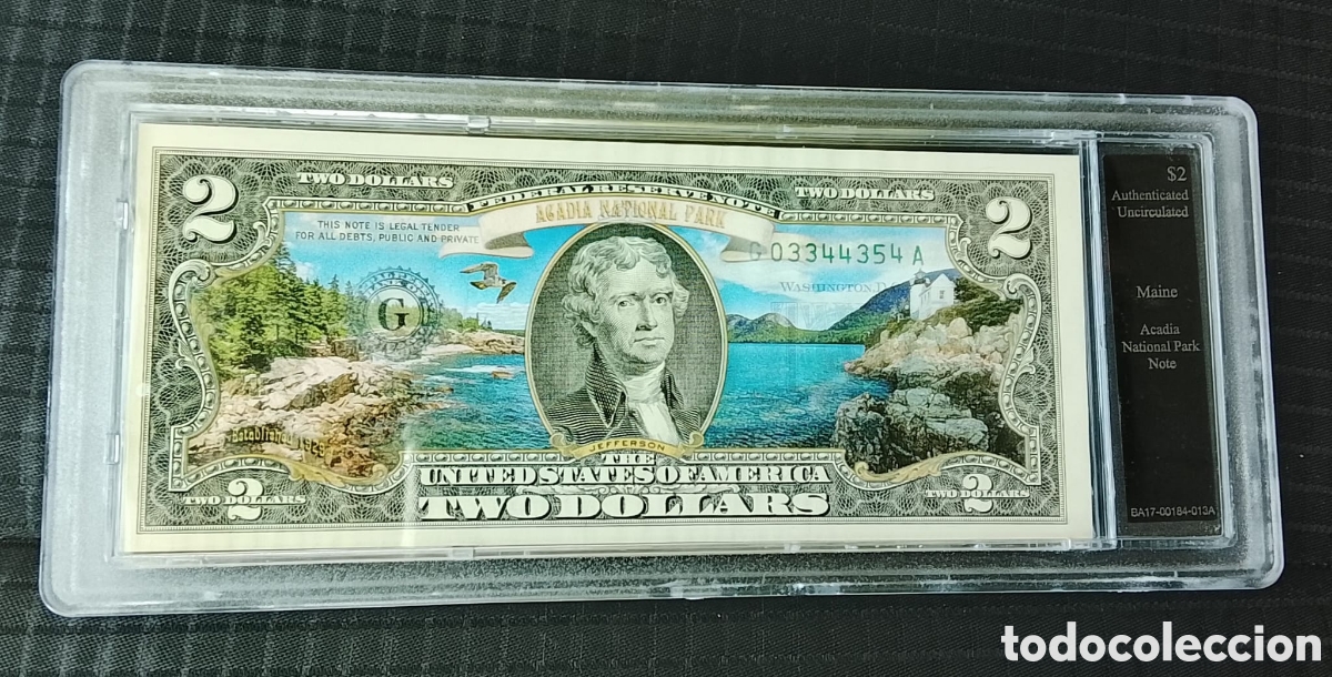 Billetes extranjeros: Billete 2 d&oacute;lares Maine