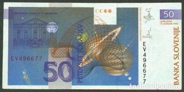 Billetes extranjeros: ESLOVENIA. 50 tolarjev 15.1. 1992. Pick 13.