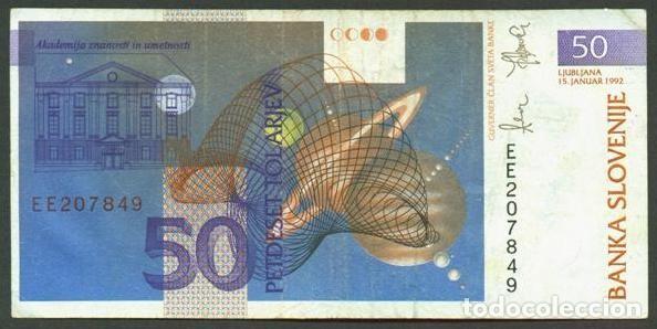 Billetes extranjeros: ESLOVENIA. 50 tolarjev 15.1. 1992. Pick 13.