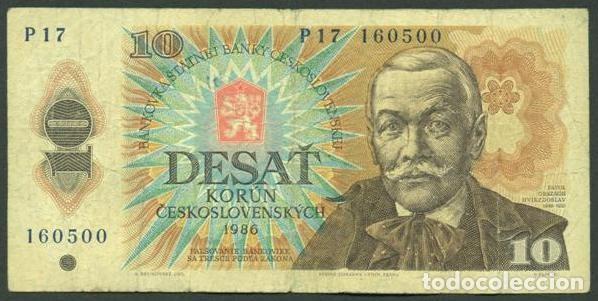 Billetes extranjeros: CHECOSLOVAQUIA. 10 korun 1986. Pick 94. Serie P.