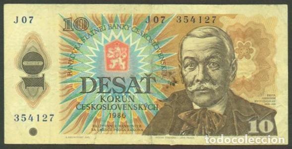 Billetes extranjeros: CHECOSLOVAQUIA. 10 korun 1986. Pick 94. Serie J.