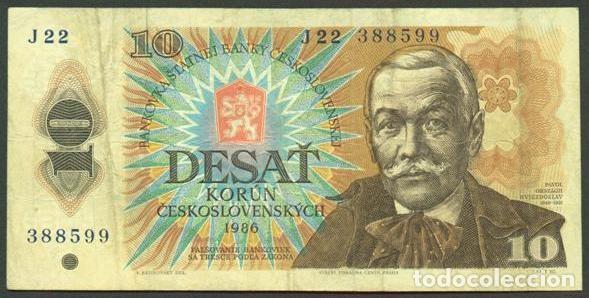 Billetes extranjeros: CHECOSLOVAQUIA. 10 korun 1986. Pick 94. Serie J.