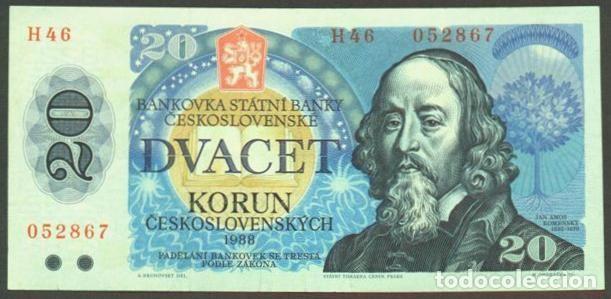 Billetes extranjeros: CHECOSLOVAQUIA. 20 korun 1988. Pick 95. Serie H.