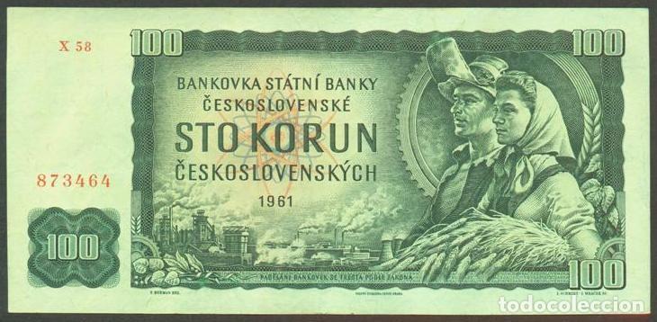 Billetes extranjeros: CHECOSLOVAQUIA. 100 korun 1961. Pick 91c. Serie X 58.